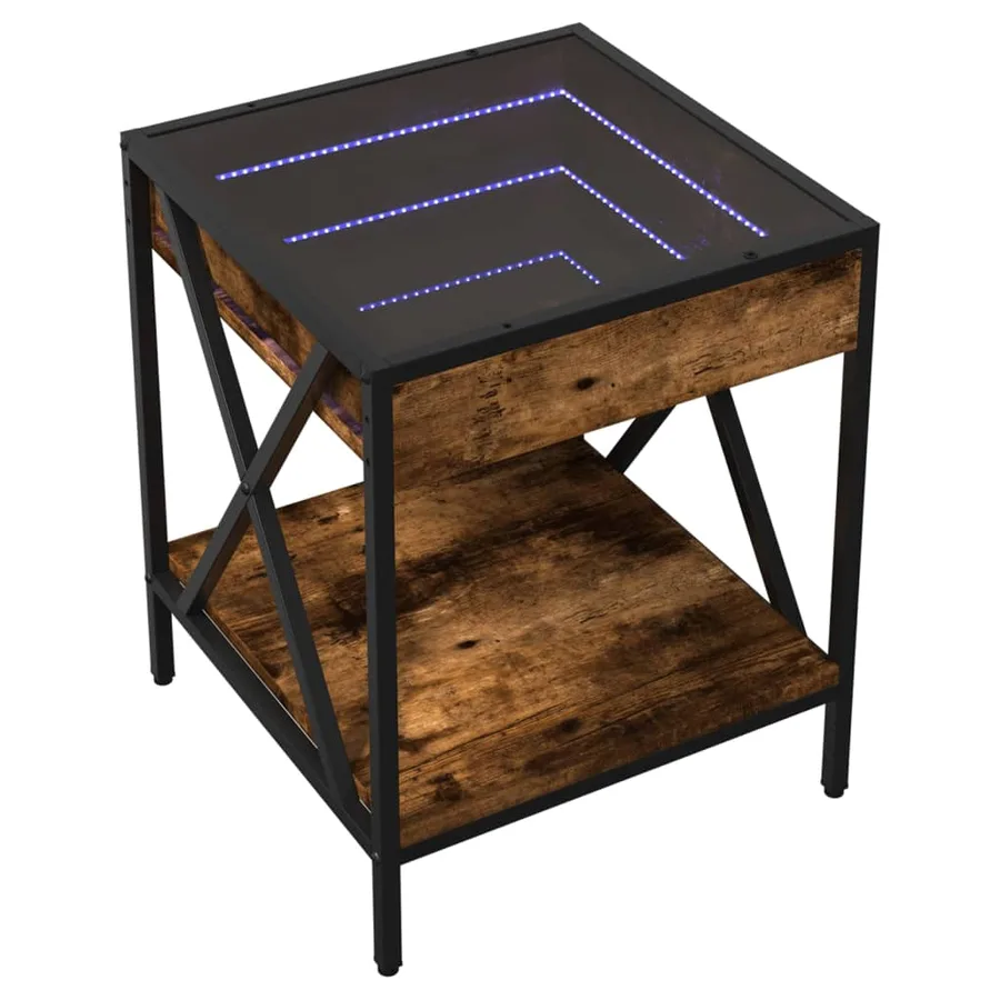 Table basse avec LED Infinity chêne fumé 40x40x49 cm - 3