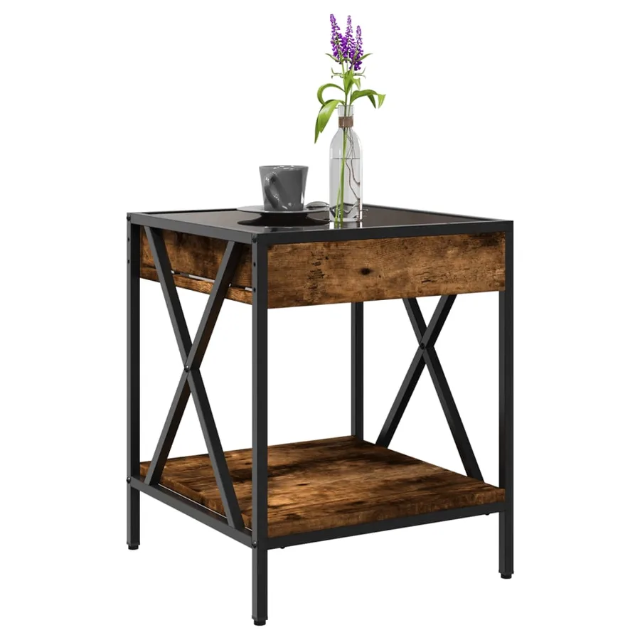 Table basse avec LED Infinity chêne fumé 40x40x49 cm - 5