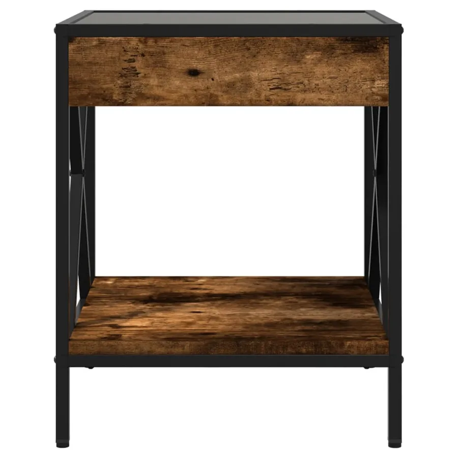 Table basse avec LED Infinity chêne fumé 40x40x49 cm - 6