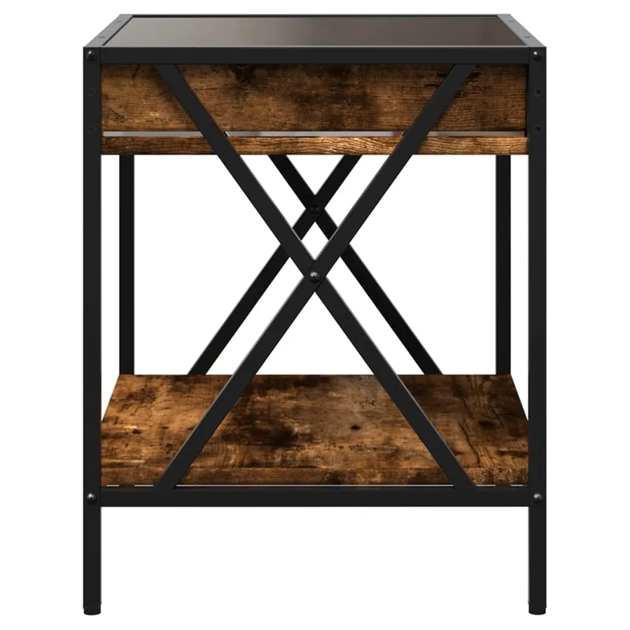 Table basse avec LED Infinity chêne fumé 40x40x49 cm - 7