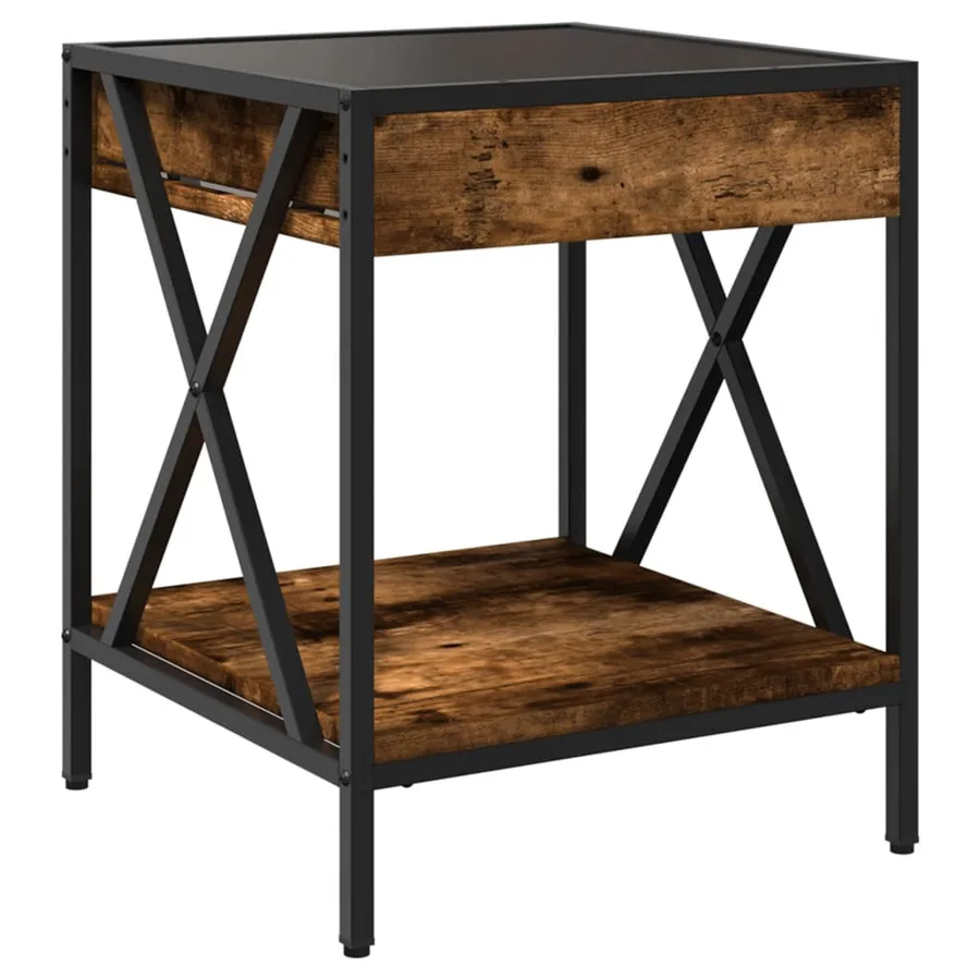 Table basse avec LED Infinity chêne fumé 40x40x49 cm - 8