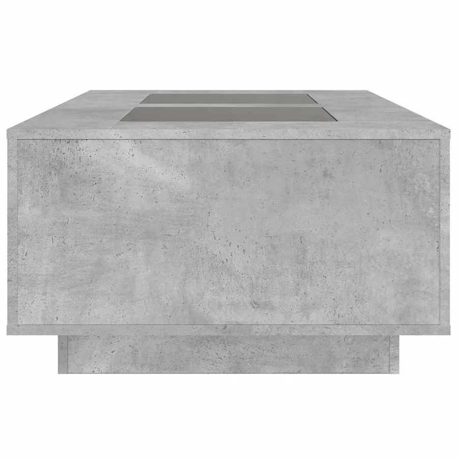 Table basse avec LED infini gris béton 116x69x40 cm - 7