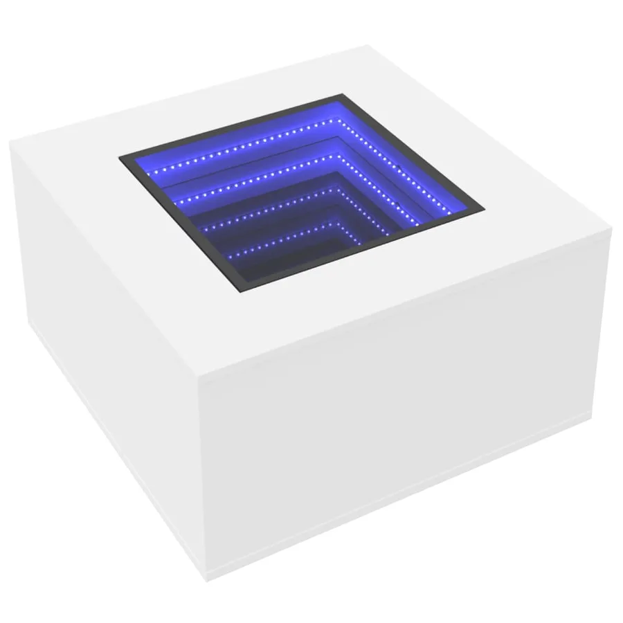 Table basse avec LED blanc 60x60x40 cm bois d'ingénierie - 3