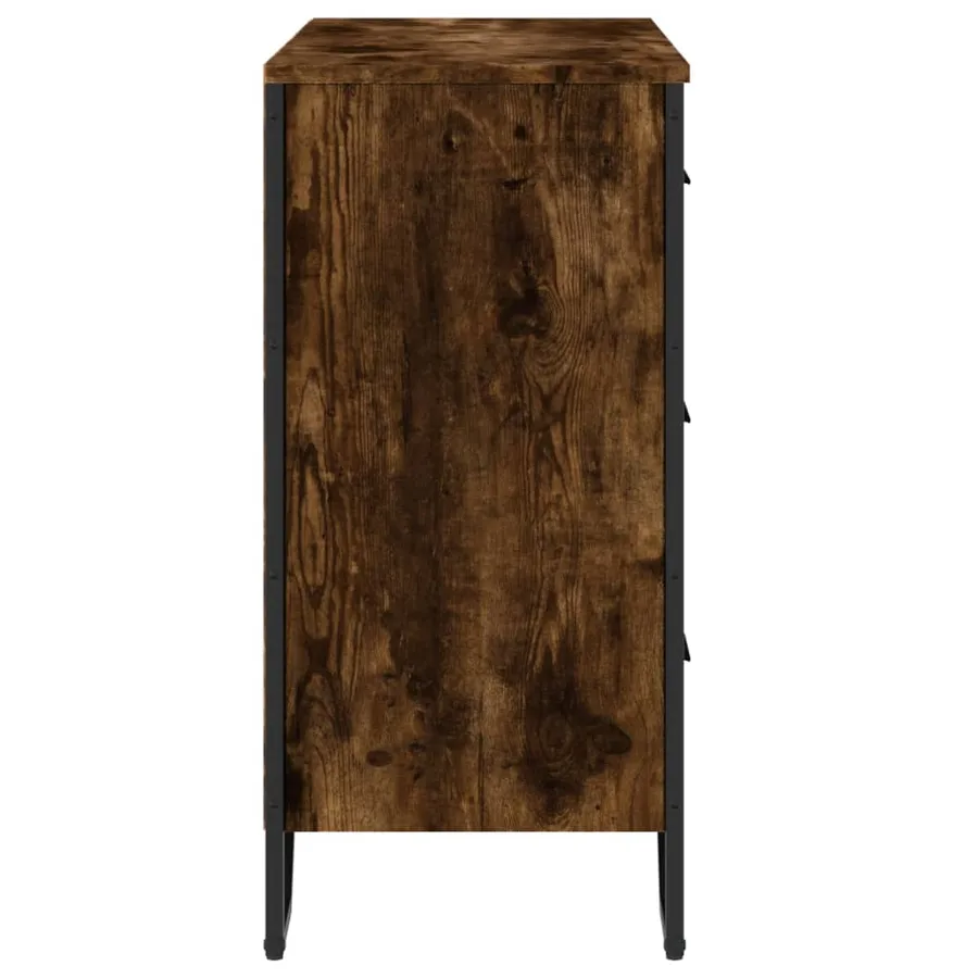 Commode chêne fumé 91x35,5x74,5 cm bois d'ingénierie - 5