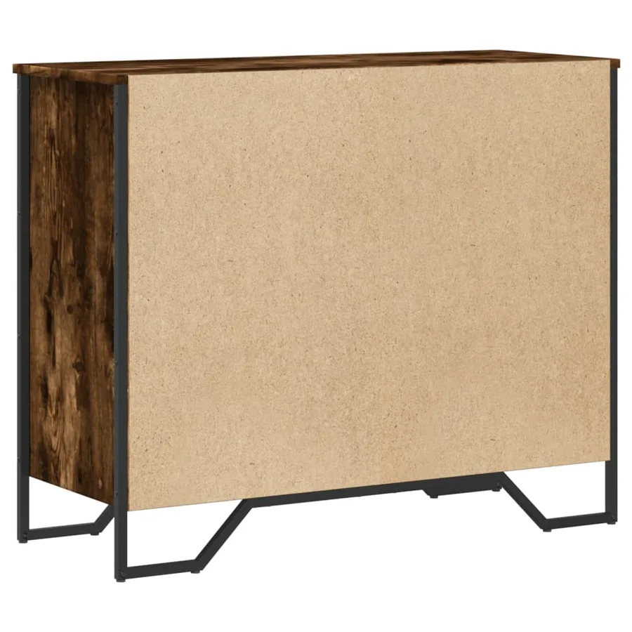 Commode chêne fumé 91x35,5x74,5 cm bois d'ingénierie - 6