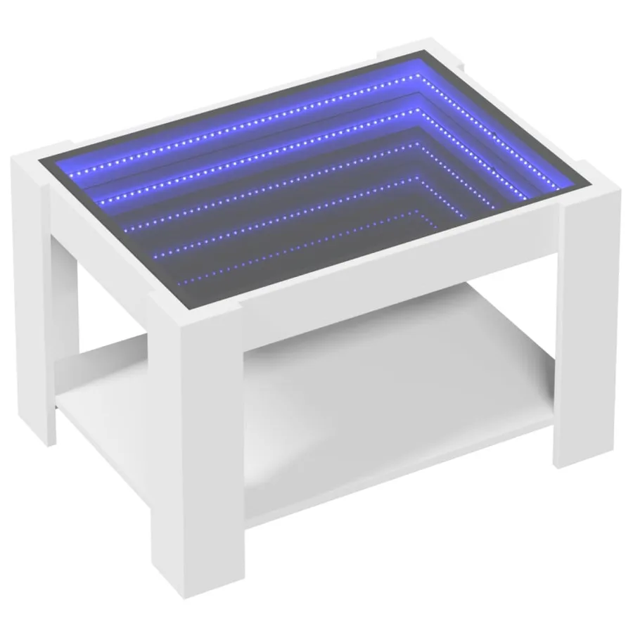 Table basse avec LED blanc 73x53x45 cm bois d'ingénierie - 3