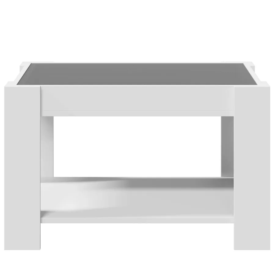 Table basse avec LED blanc 73x53x45 cm bois d'ingénierie - 6