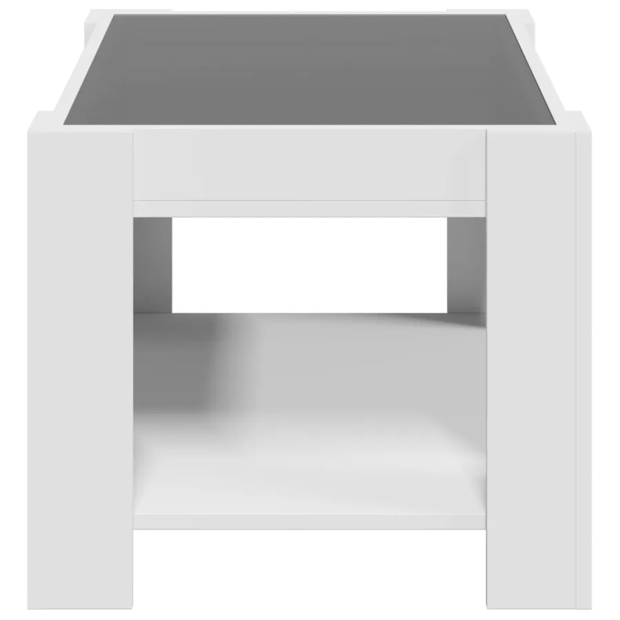 Table basse avec LED blanc 73x53x45 cm bois d'ingénierie - 7