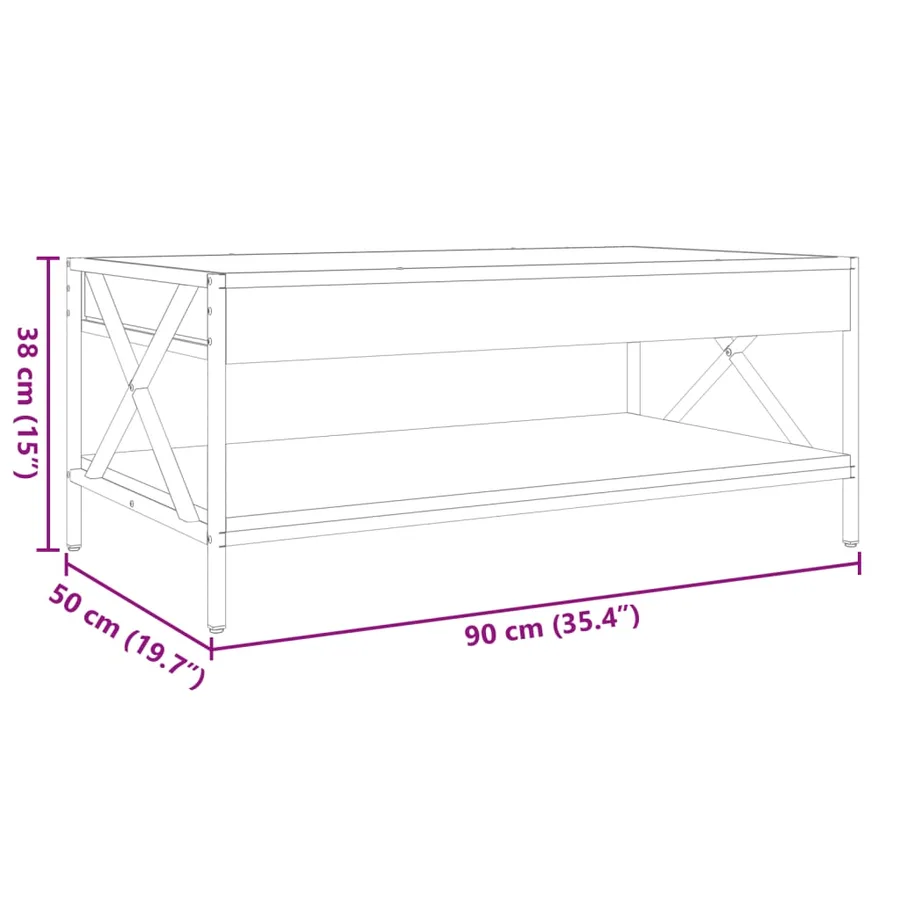 Table basse avec LED Infinity chêne marron 90x50x38 cm - 13