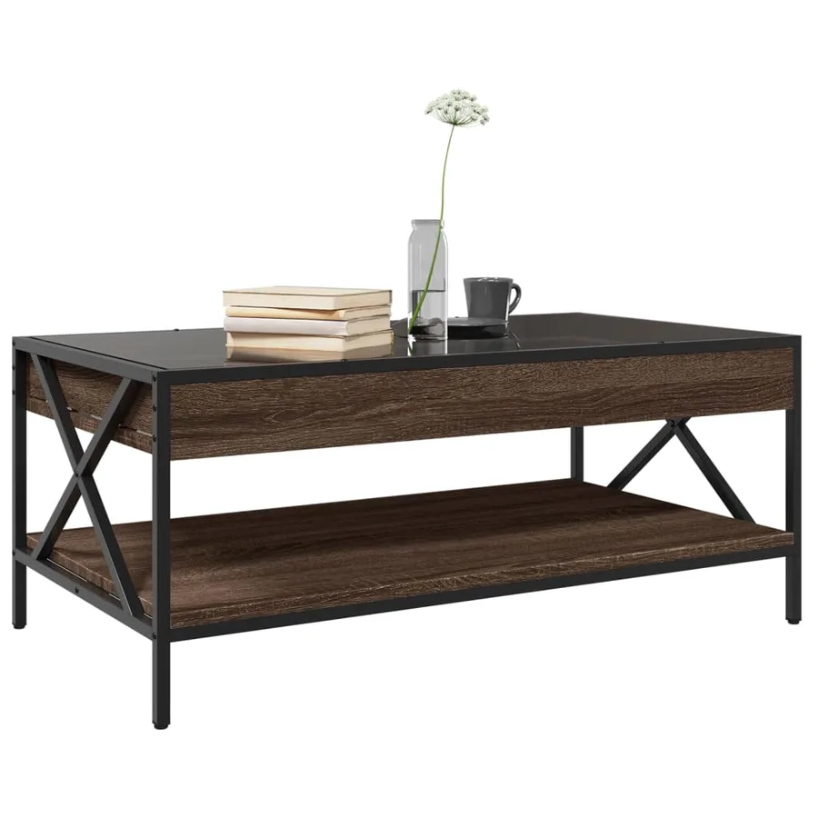 Table basse avec LED Infinity chêne marron 90x50x38 cm - 5