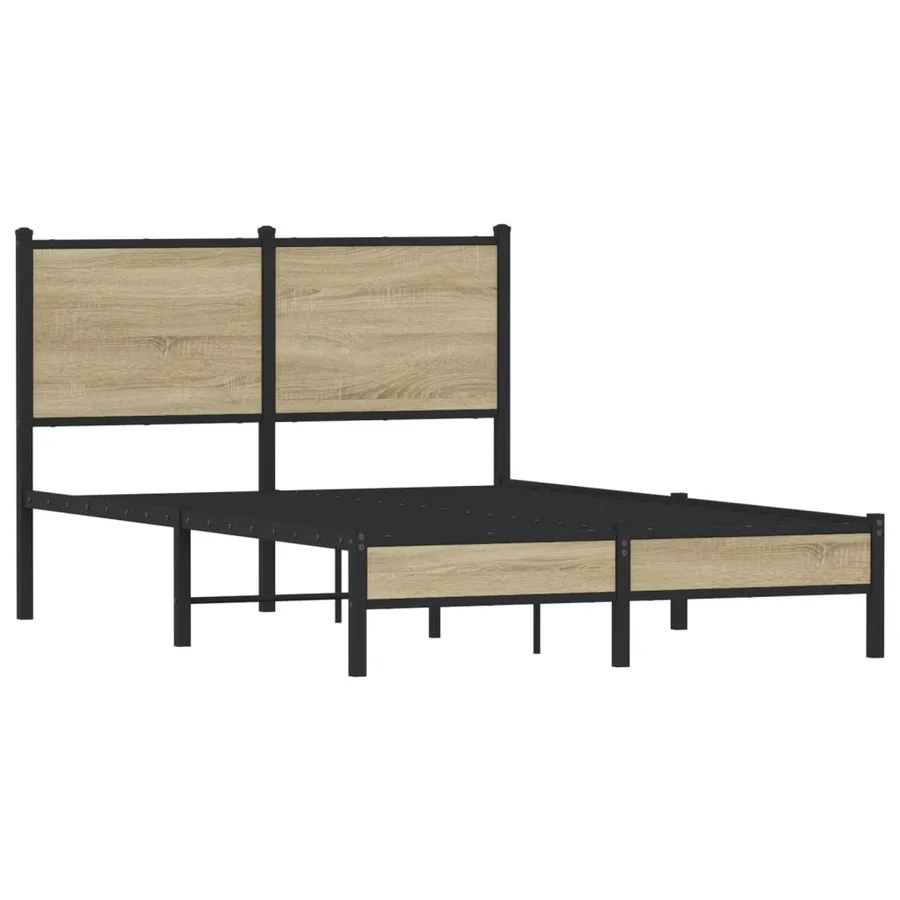 Cadre de lit en métal sans matelas chêne sonoma 120x200 cm - 3