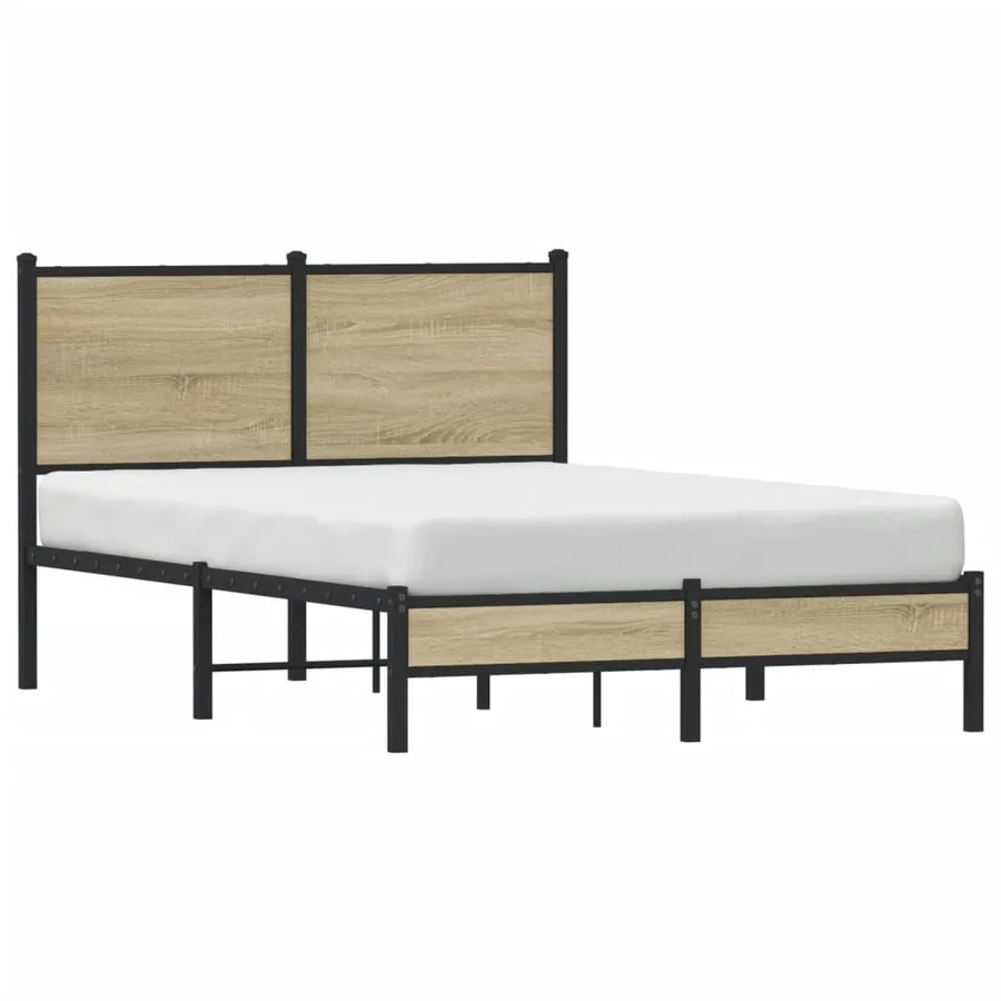 Cadre de lit en métal sans matelas chêne sonoma 120x200 cm - 4
