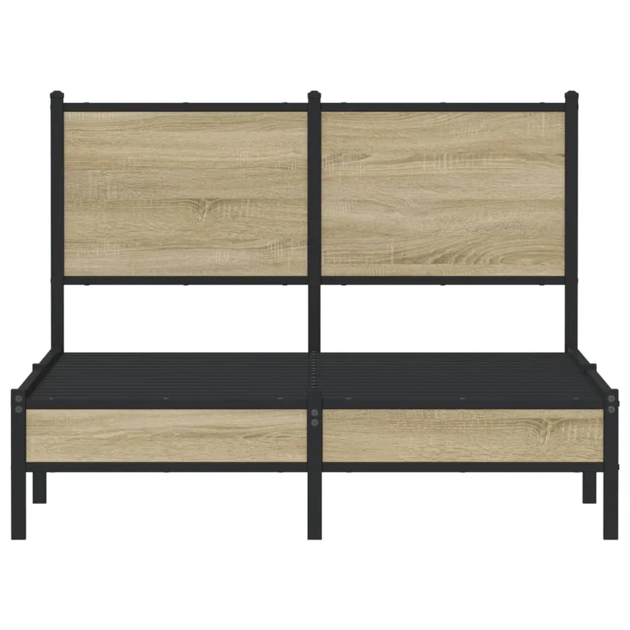 Cadre de lit en métal sans matelas chêne sonoma 120x200 cm - 5