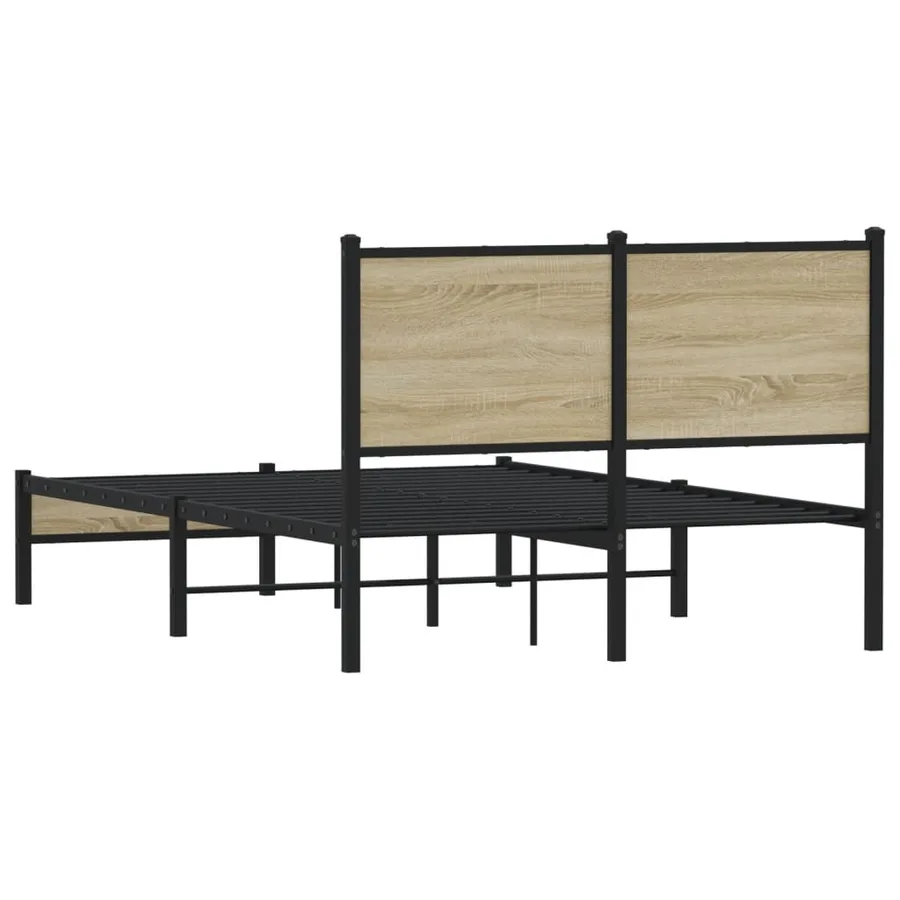 Cadre de lit en métal sans matelas chêne sonoma 120x200 cm - 7