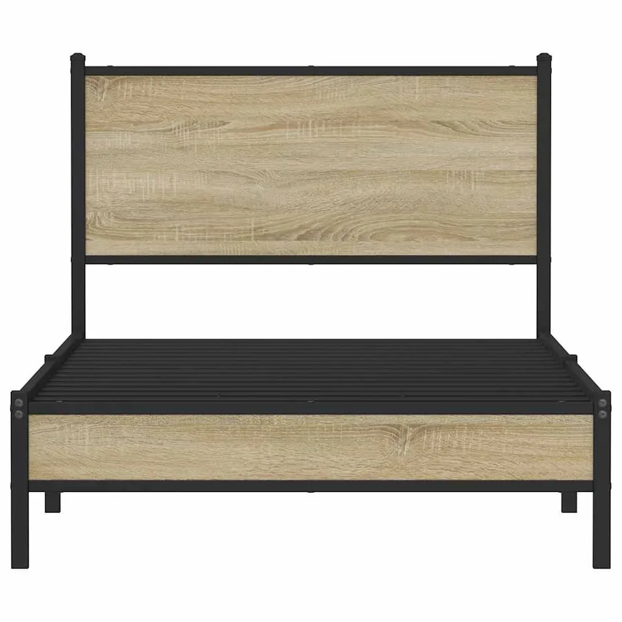 Cadre de lit en métal sans matelas chêne sonoma 107x203 cm - 5