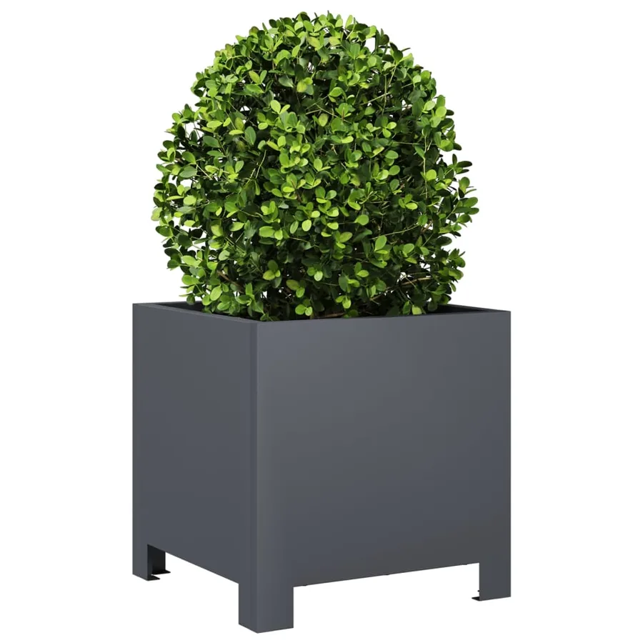 Jardinières 2 pcs anthracite 30x30x30 cm acier - 4
