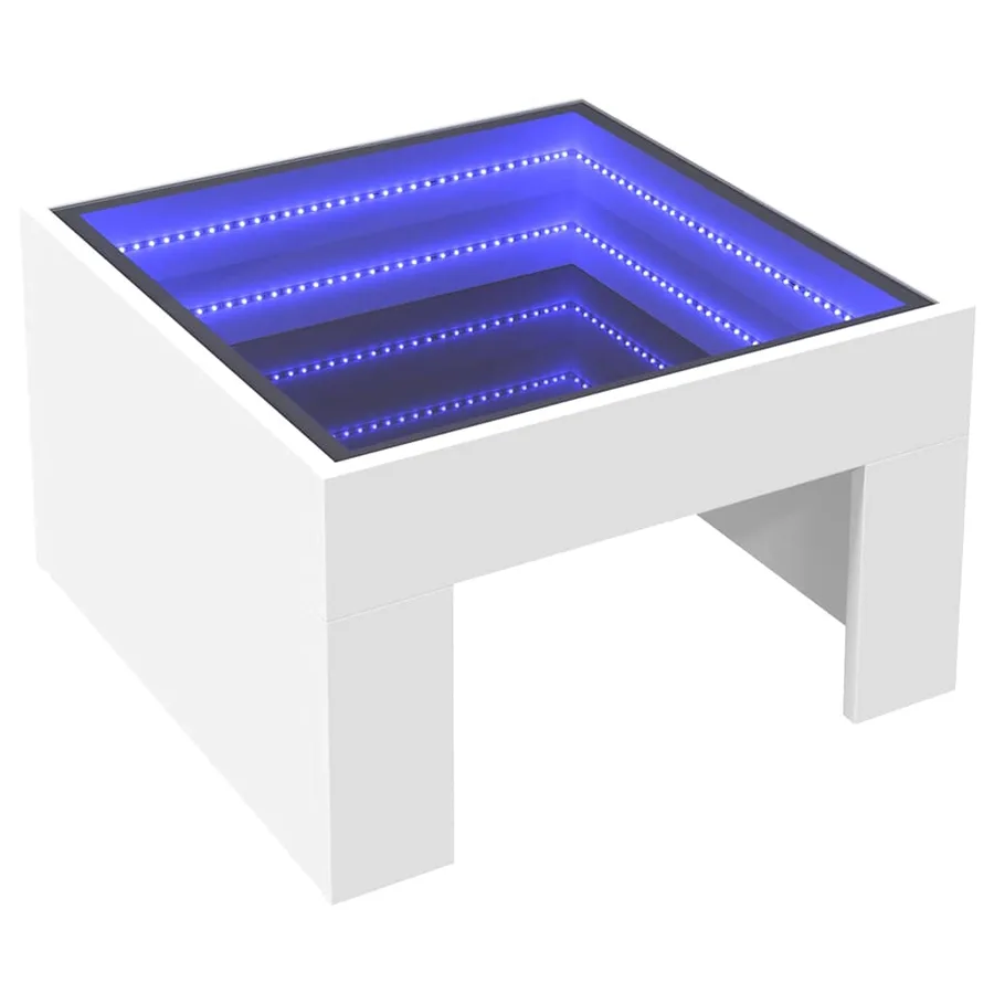 Table basse avec LED infini blanc 50x50x30 cm - 3