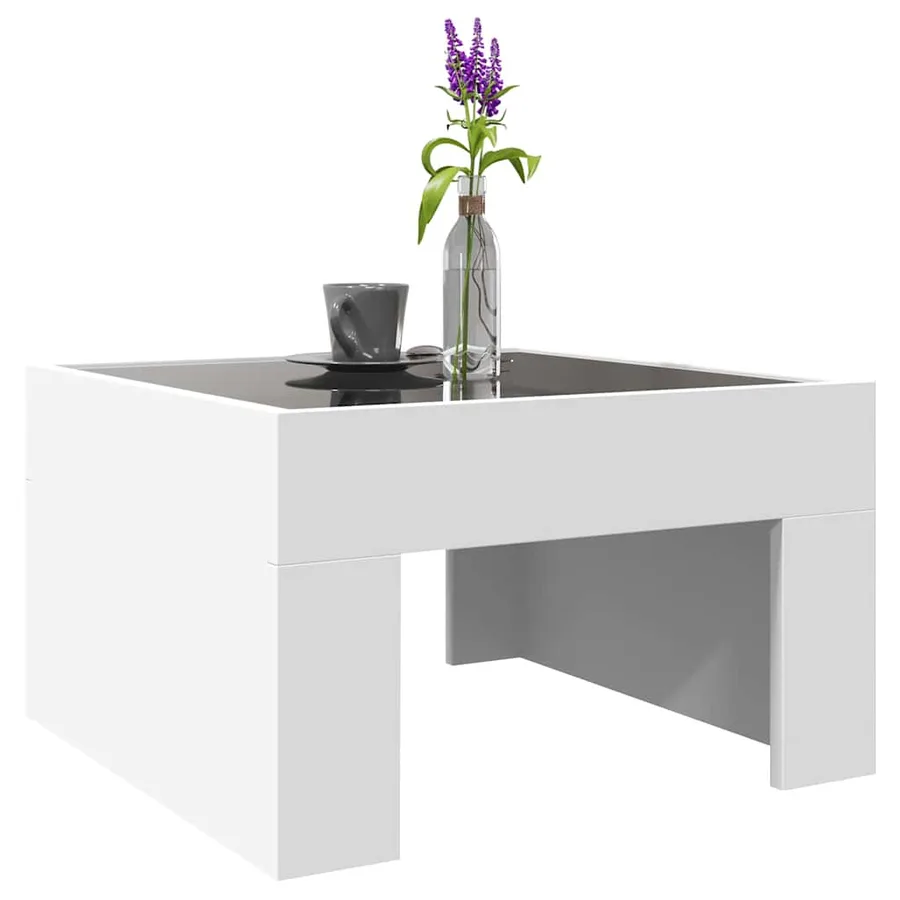 Table basse avec LED infini blanc 50x50x30 cm - 5