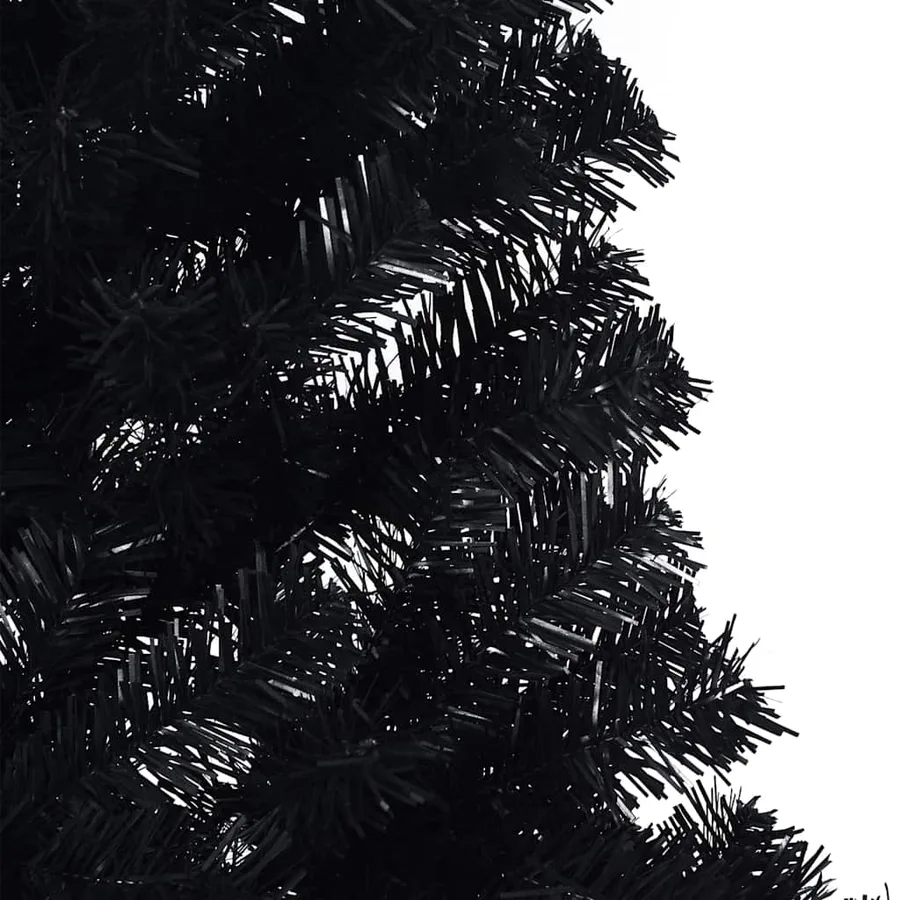 Demi sapin de Noël artificiel avec support Noir 180 cm PVC - 7