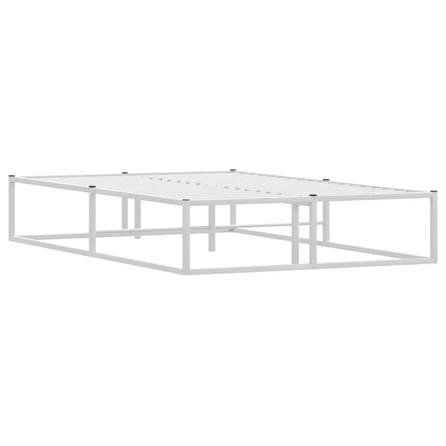 Cadre de lit sans matelas blanc 120x200 cm métal - 3