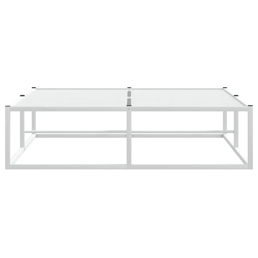 Cadre de lit sans matelas blanc 120x200 cm métal - 4
