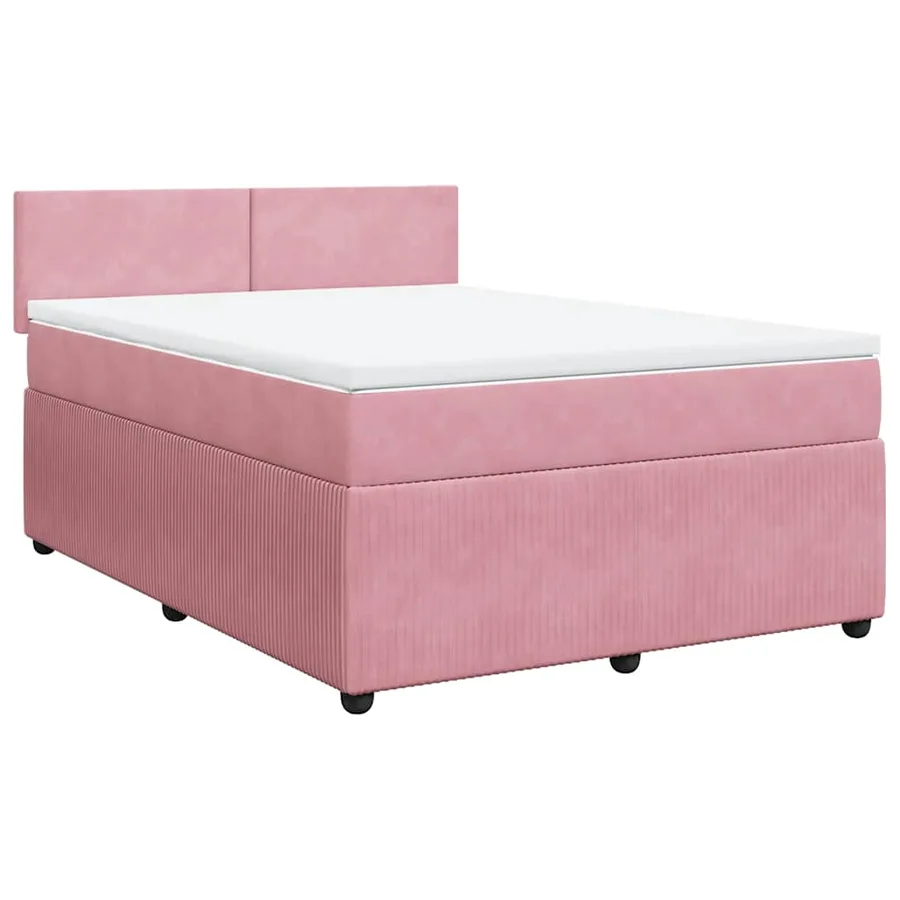 Sommier à lattes de lit avec matelas Rose 140x200 cm Velours - 2