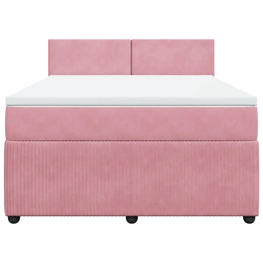 Sommier à lattes de lit avec matelas Rose 140x200 cm Velours - 4