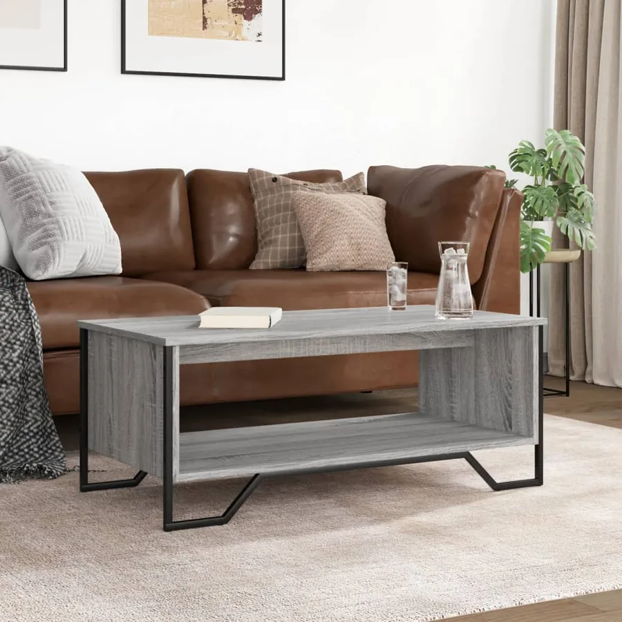 Table basse sonoma gris 100x51x40 cm bois d'ingénierie - 3