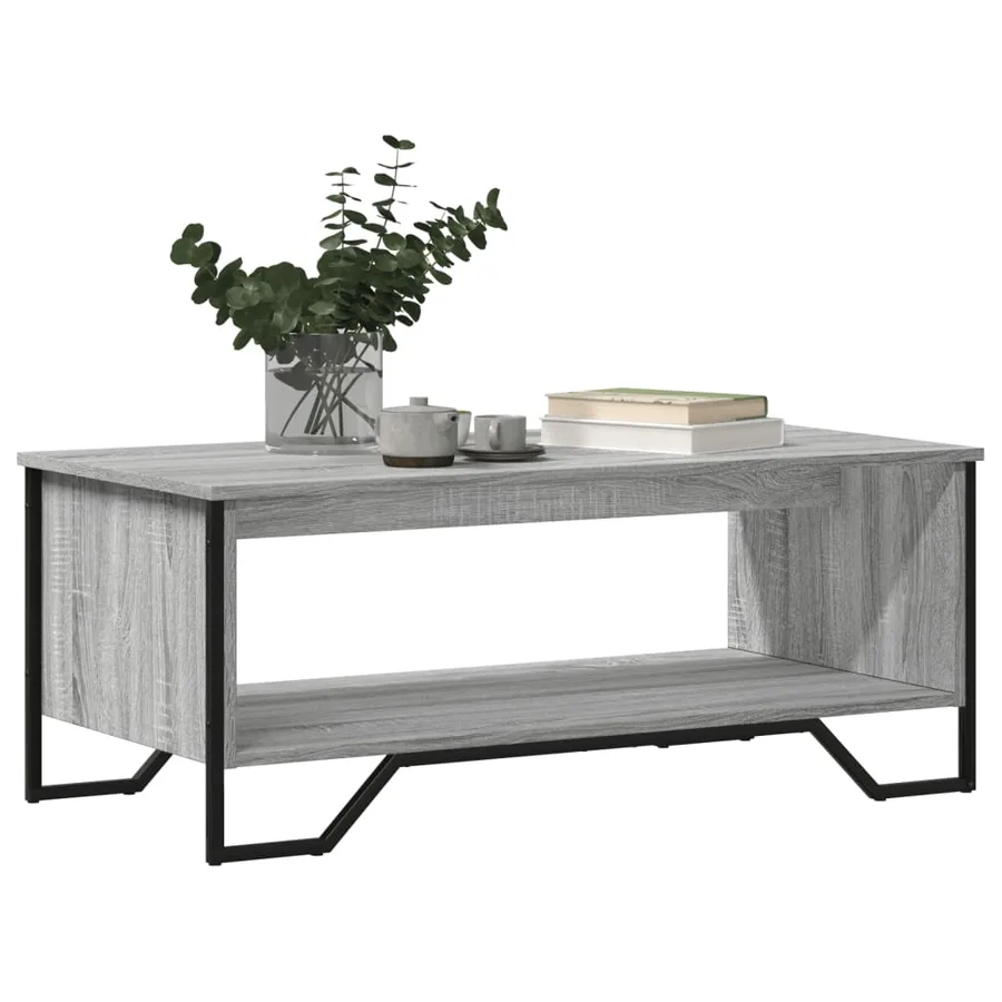 Table basse sonoma gris 100x51x40 cm bois d'ingénierie - 4