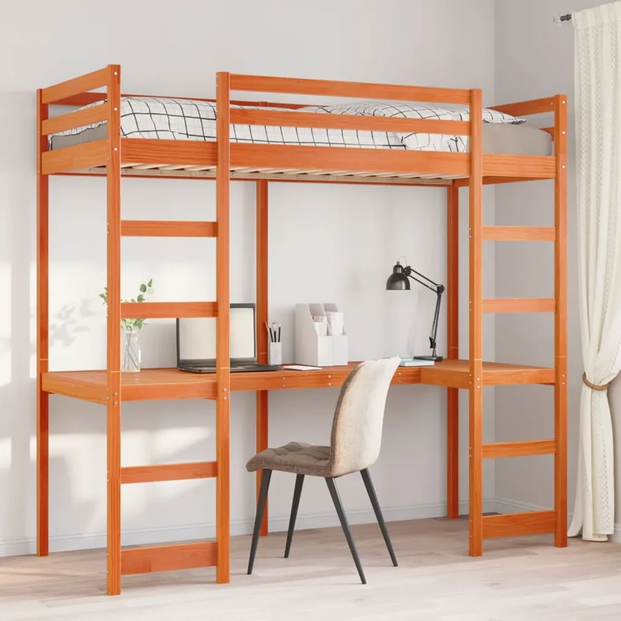 Cadre de lit superposé sans matelas 75x190cm bois de pin massif