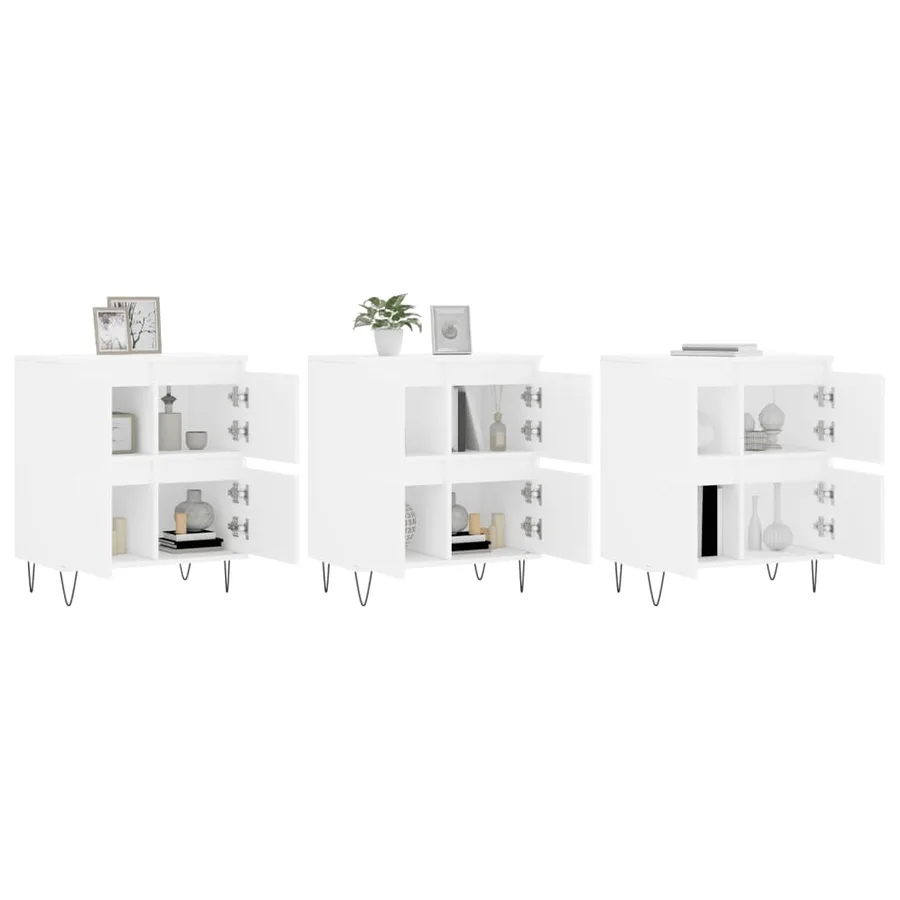 Buffets 3 pcs Blanc Bois d'ingénierie - 3