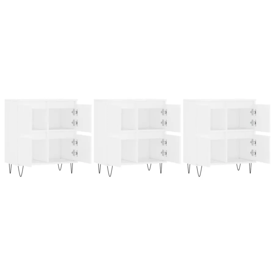 Buffets 3 pcs Blanc Bois d'ingénierie - 4