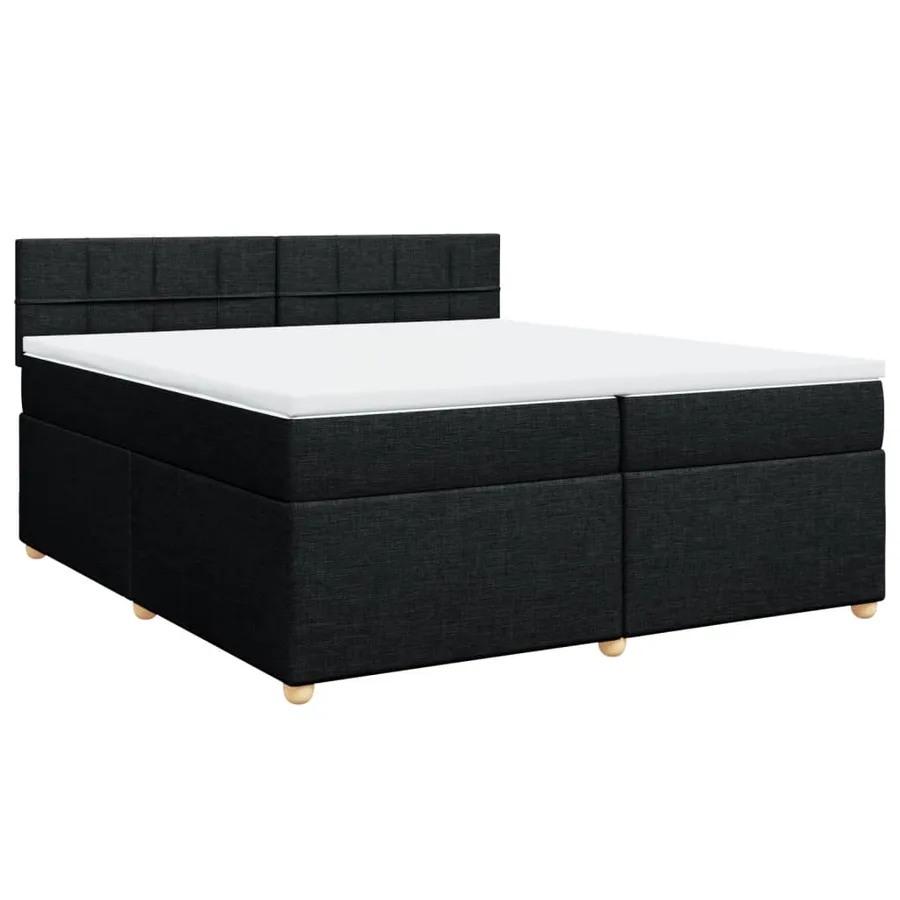 Sommier à lattes de lit avec matelas Noir 200x200 cm Tissu - 3