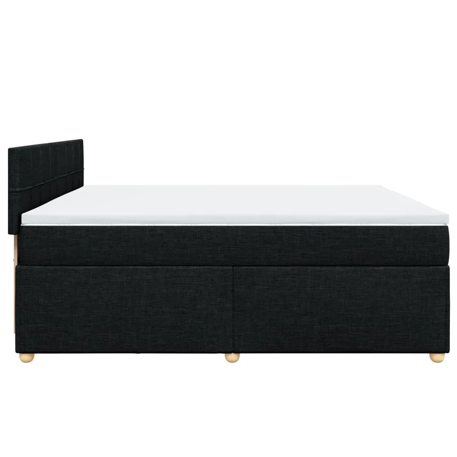 Sommier à lattes de lit avec matelas Noir 200x200 cm Tissu - 7