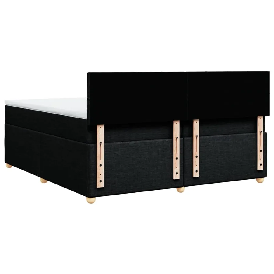 Sommier à lattes de lit avec matelas Noir 200x200 cm Tissu - 8