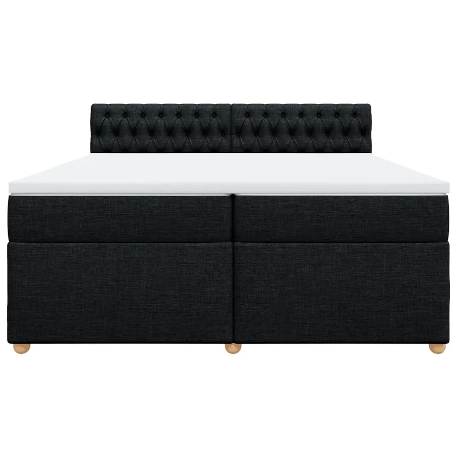 Sommier à lattes de lit avec matelas Noir 200x200 cm Tissu - 6