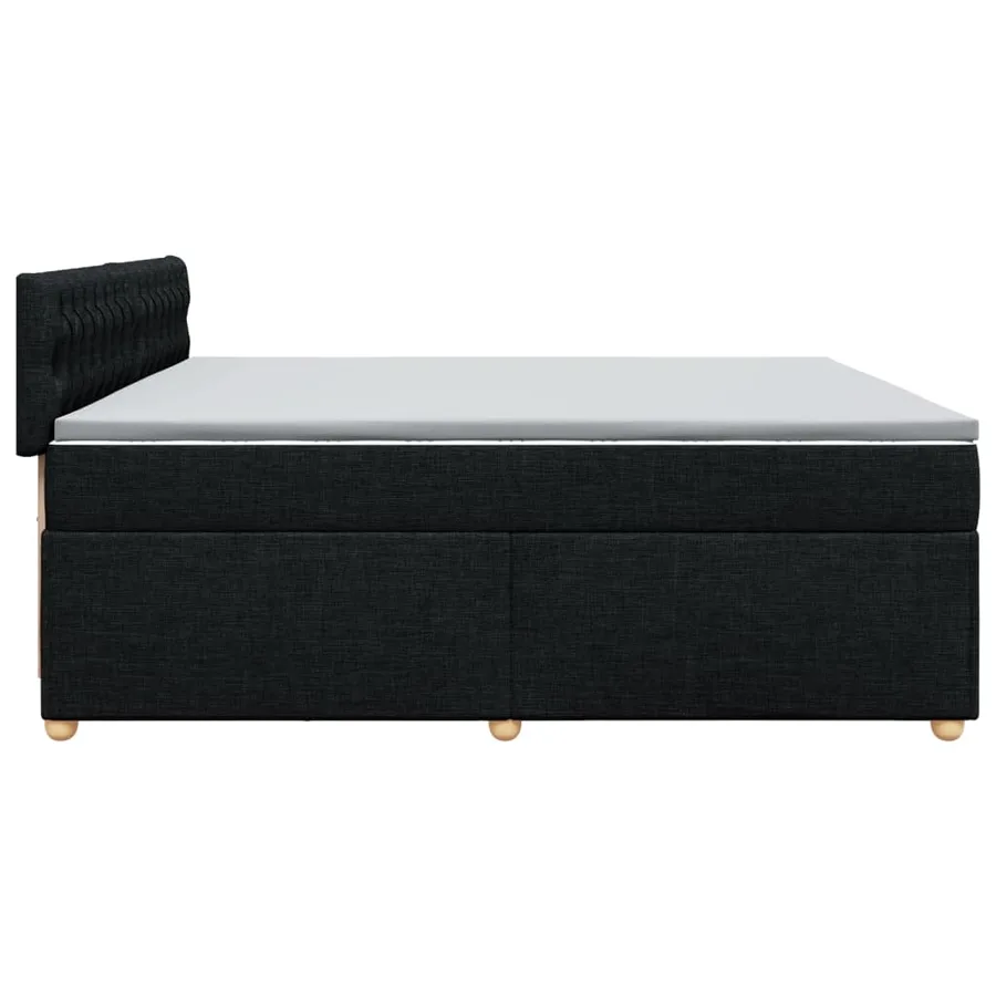 Sommier à lattes de lit avec matelas Noir 200x200 cm Tissu - 7