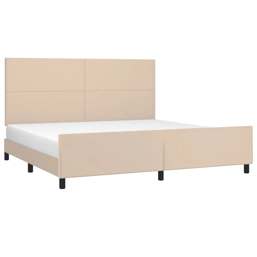 Cadre de lit sans matelas cappuccino 200x200 cm similicuir - 3