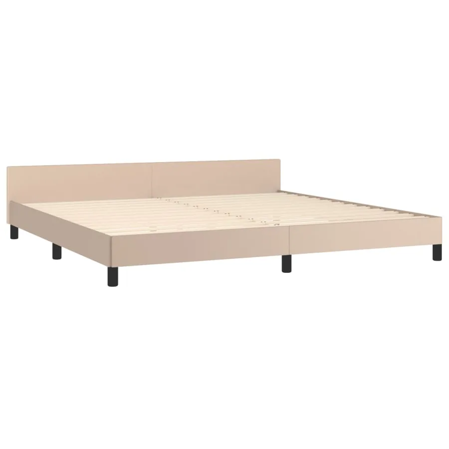 Cadre de lit sans matelas cappuccino 200x200 cm similicuir - 5