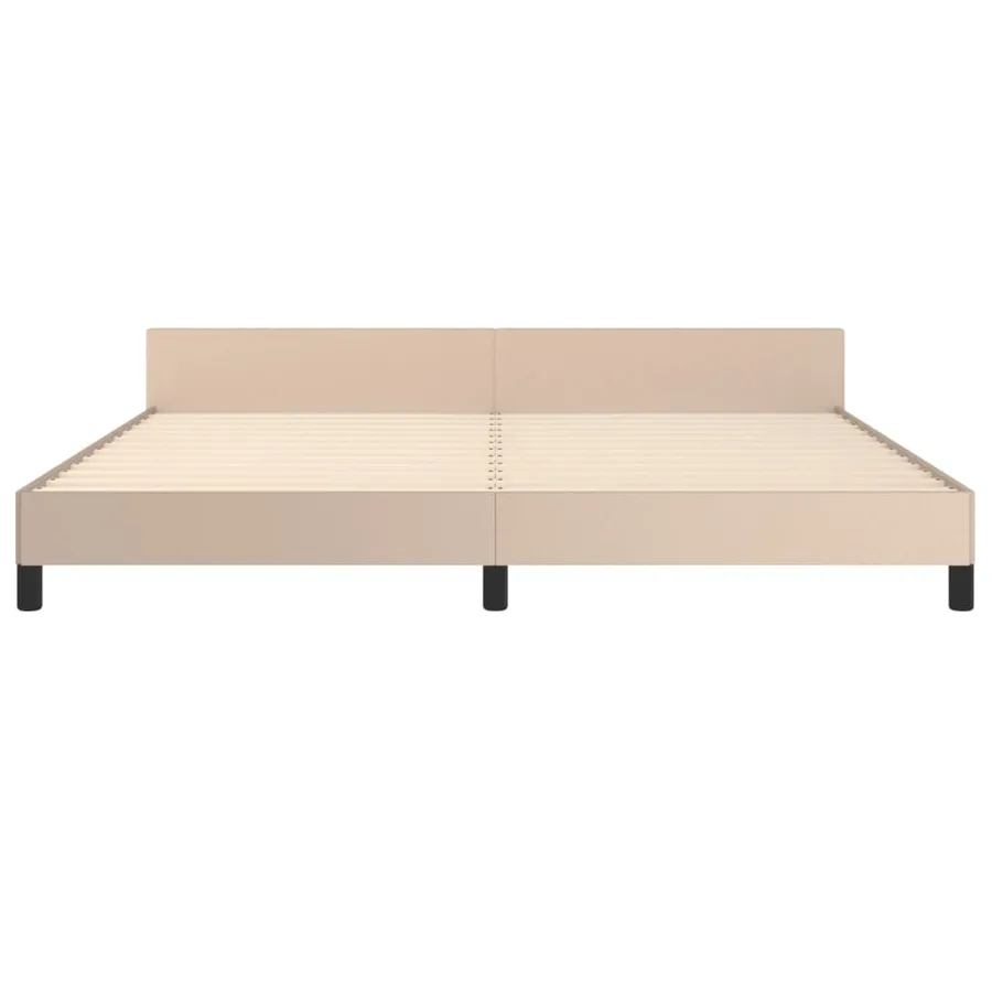 Cadre de lit sans matelas cappuccino 200x200 cm similicuir - 6