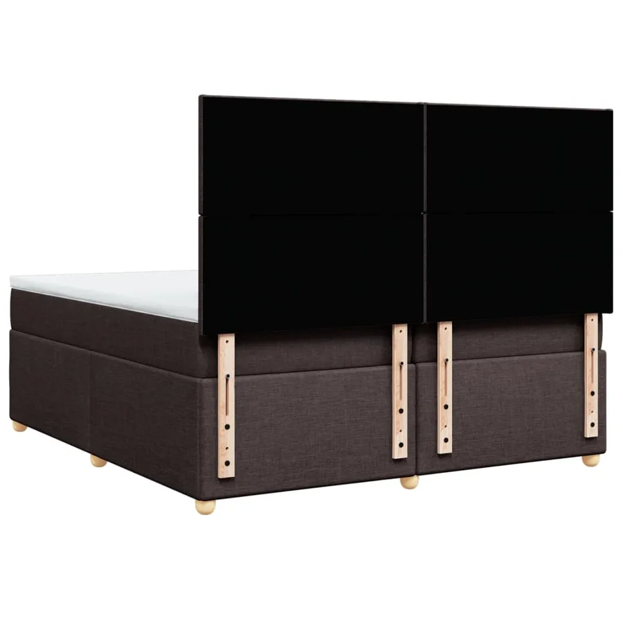 Sommier à lattes de lit avec matelas Marron foncé 200x200 cm - 6