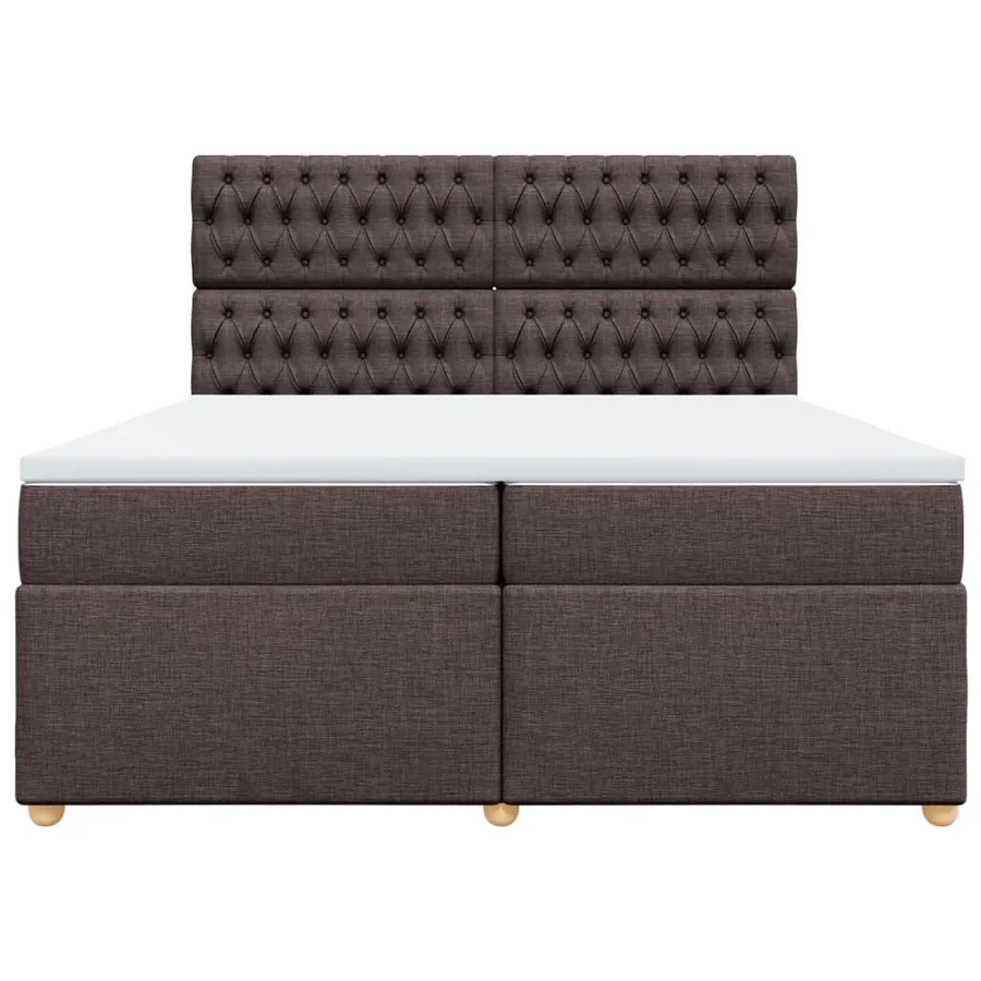 Sommier à lattes de lit avec matelas Marron foncé 200x200 cm - 4