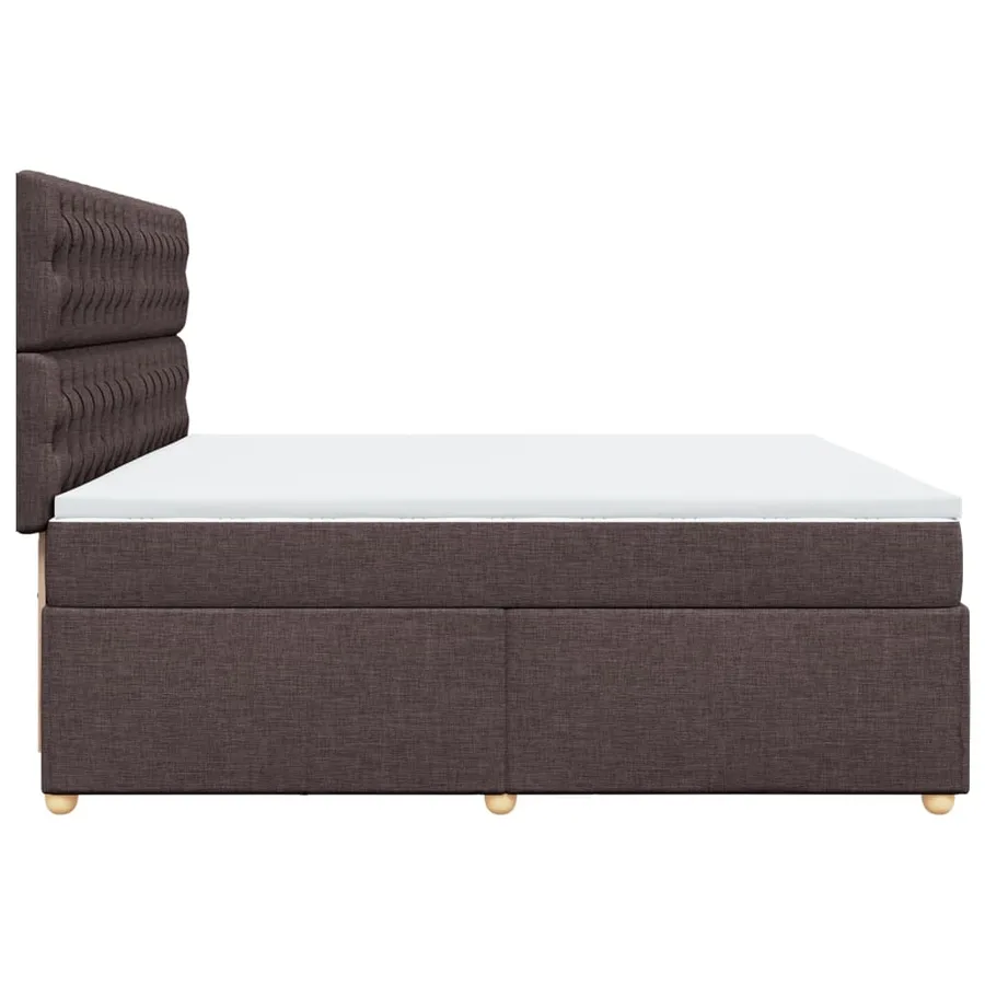Sommier à lattes de lit avec matelas Marron foncé 200x200 cm - 5