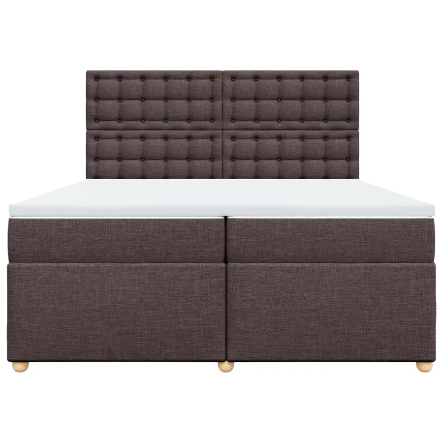 Sommier à lattes de lit avec matelas Marron foncé 200x200 cm - 6