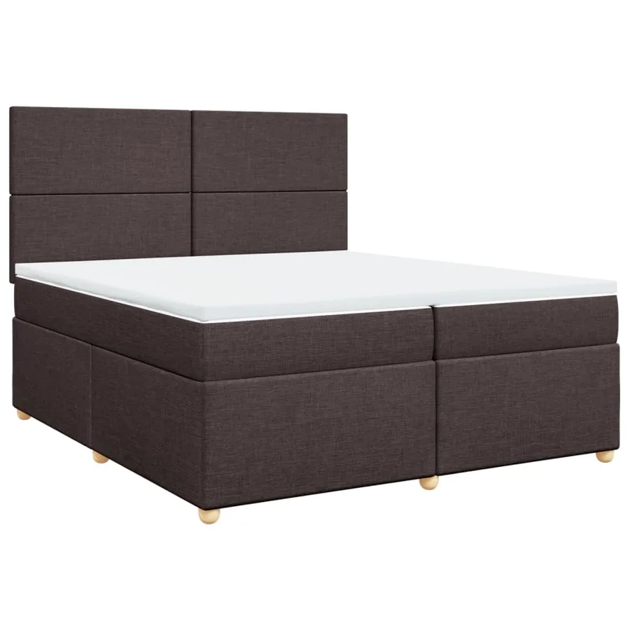 Sommier à lattes de lit avec matelas Marron foncé 200x200 cm - 3