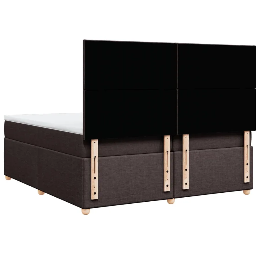 Sommier à lattes de lit avec matelas Marron foncé 200x200 cm - 8