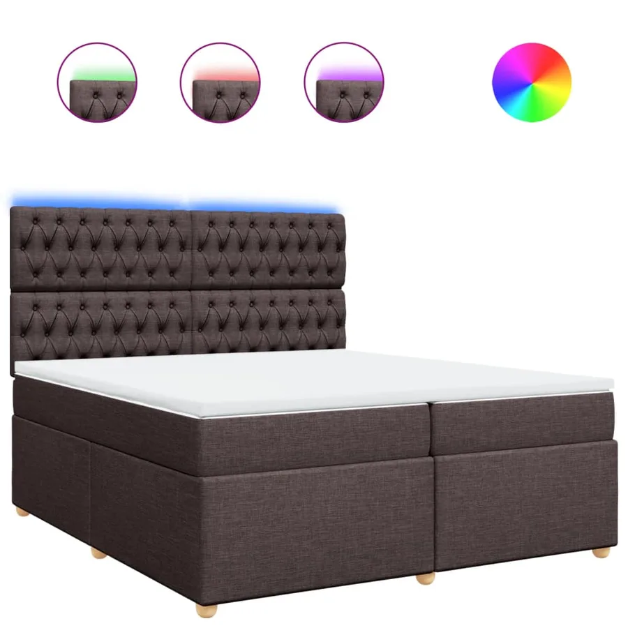 Sommier à lattes de lit avec matelas Marron foncé 200x200 cm - 2
