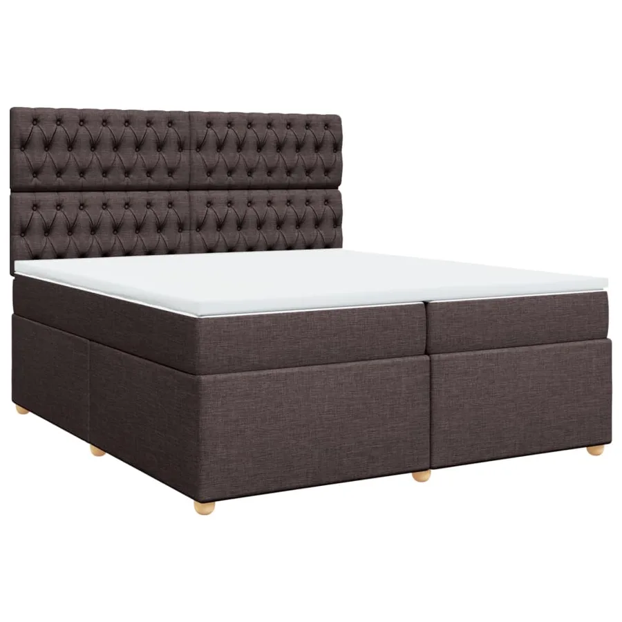Sommier à lattes de lit avec matelas Marron foncé 200x200 cm - 3