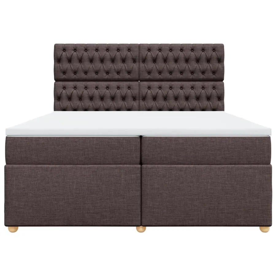 Sommier à lattes de lit avec matelas Marron foncé 200x200 cm - 6