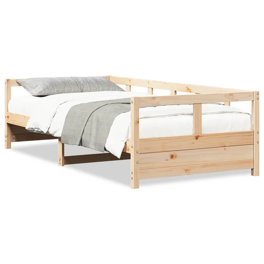 Lit de jour sans matelas naturel 80x200 cm bois pin massif - 2
